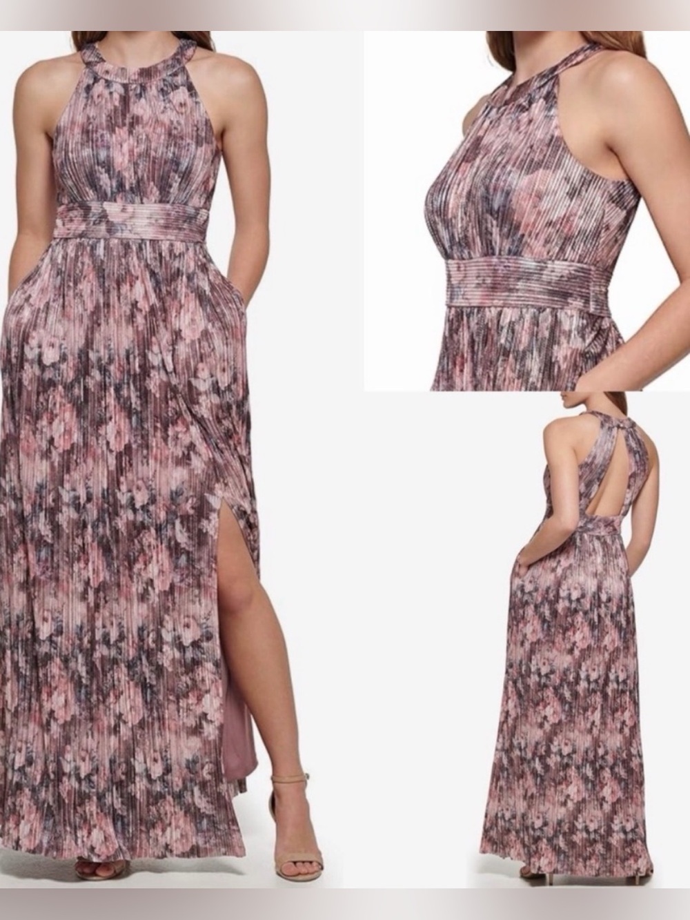 ✨$60✨NWT•Eliza J•Floral Halter Gown| Size 4